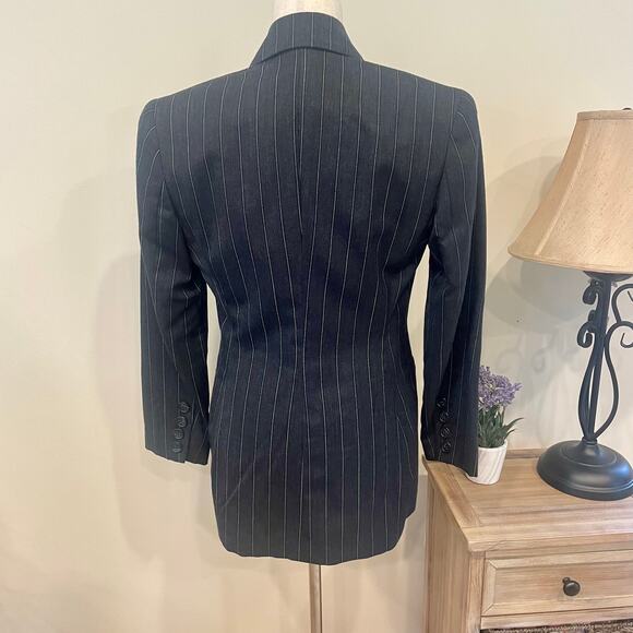 Vintage MARK EISEN COUTURE Pin Stripe Double Breasted Blazer Sz 4 - Picture 5 of 8